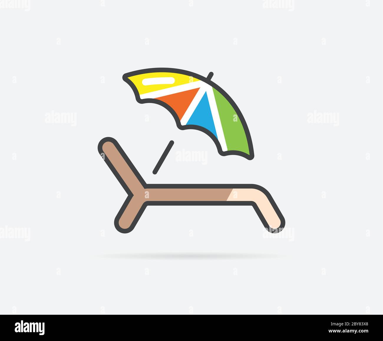 Vector Illustration of Sunbed can be used as Logo or Icon Stock Vector