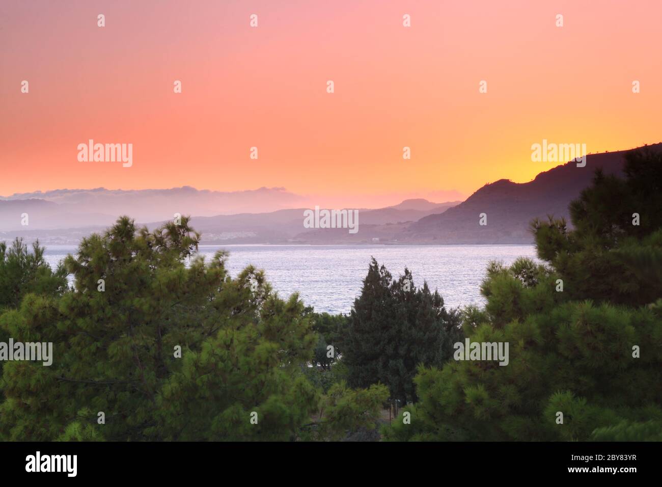 Sunset ii Pefkos Stock Photo