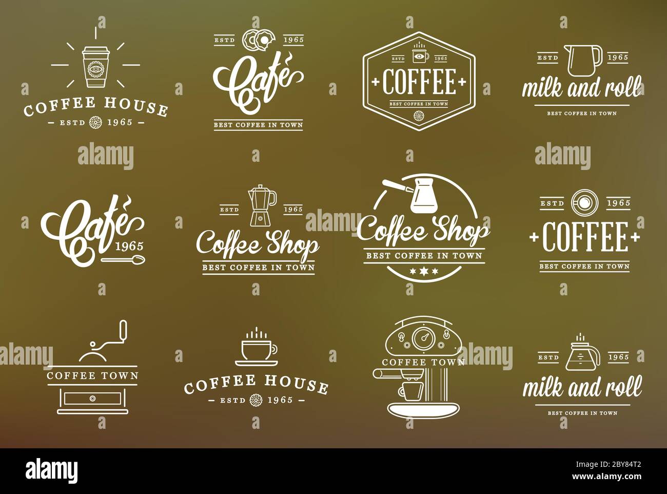 Set of Vector Coffee Elements and Coffee Accessories Illustration can ...
