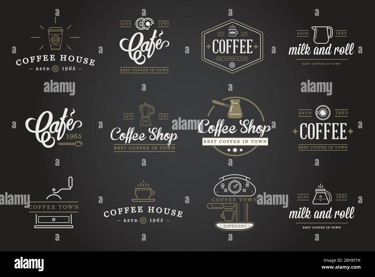 Set of Vector Coffee Elements and Coffee Accessories Illustration can ...