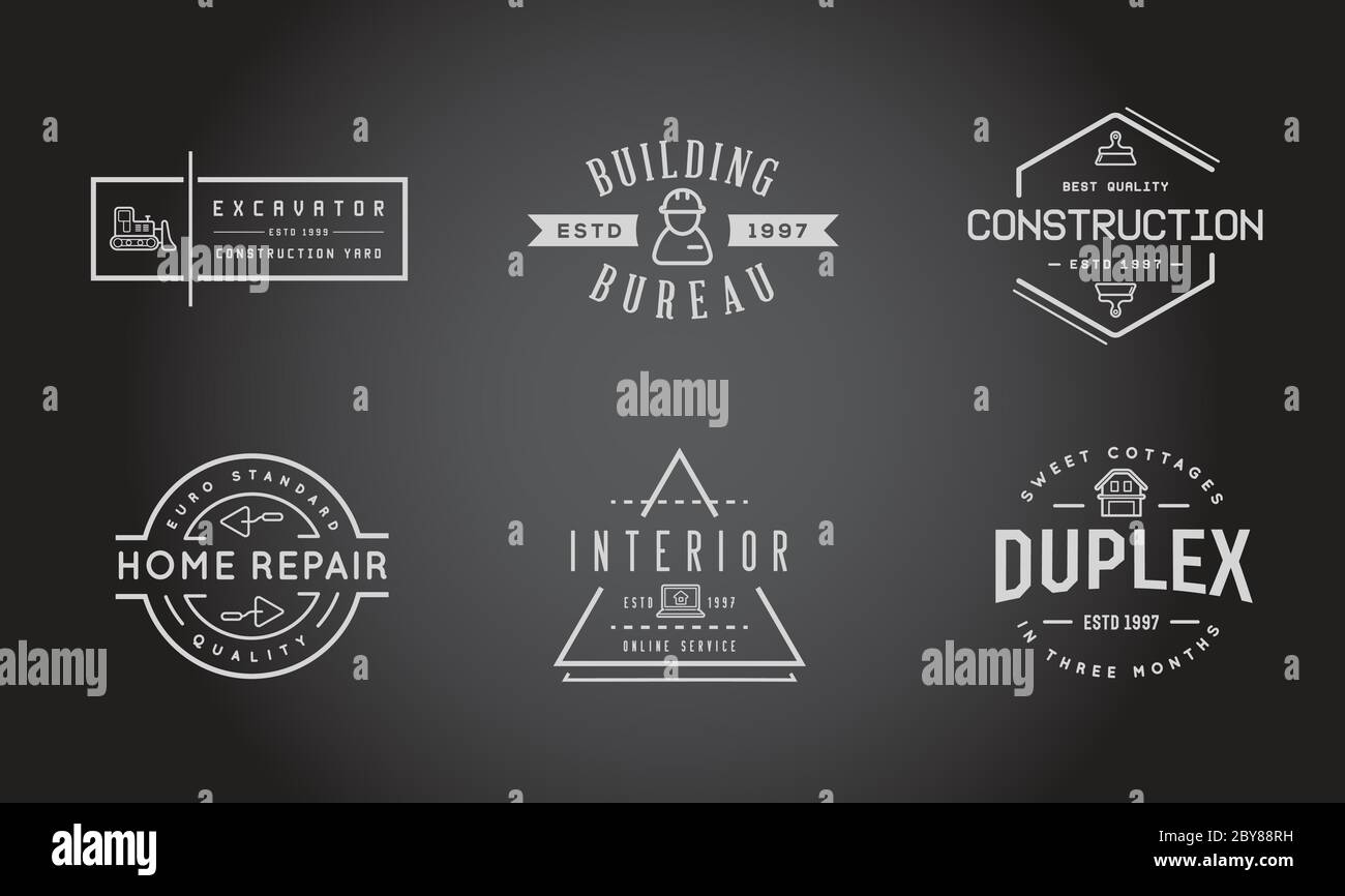 Set of Vector Construction Building Icons Home and Repair can be used ...