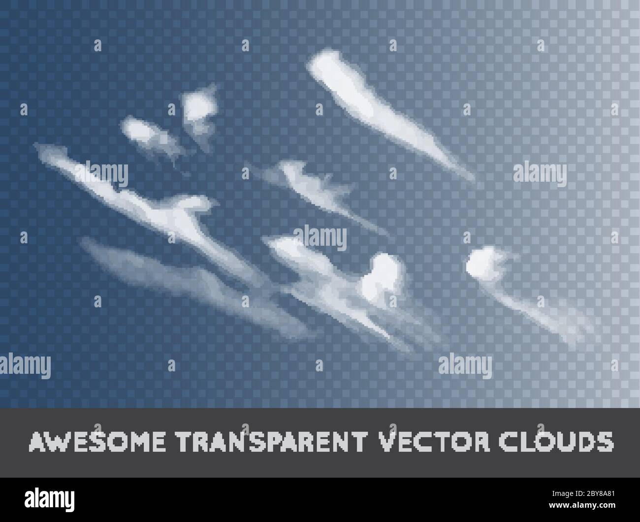 Transparent Vector Clouds can be used with any background Stock Vector