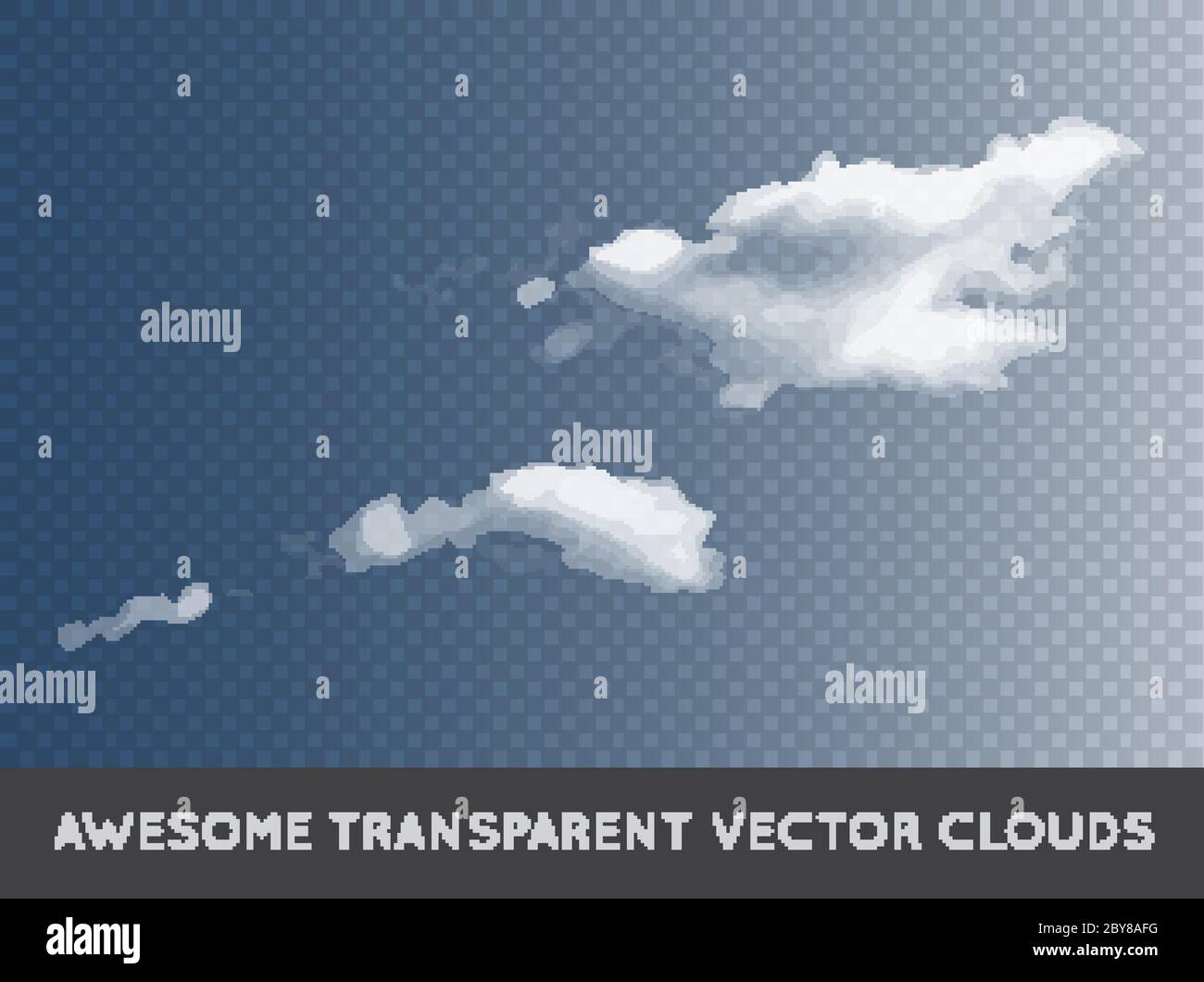 Transparent Vector Clouds can be used with any background Stock Vector