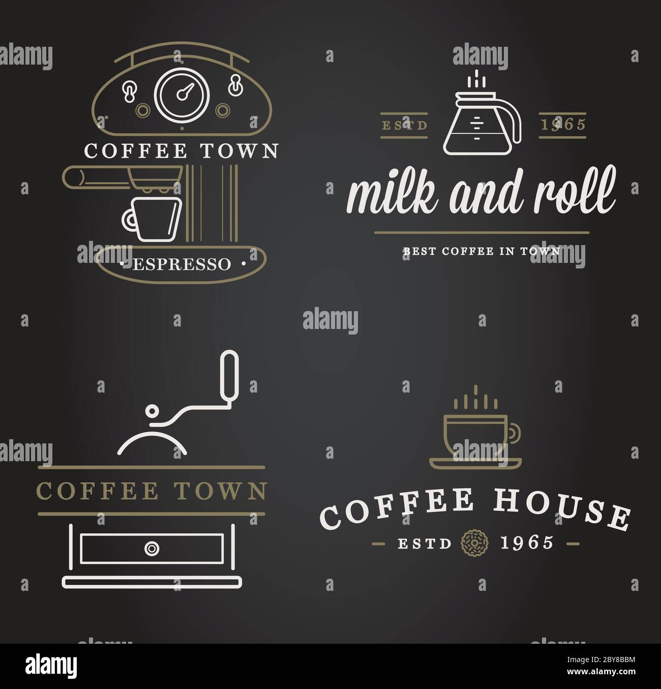 Set of Vector Coffee Elements and Coffee Accessories Illustration can ...