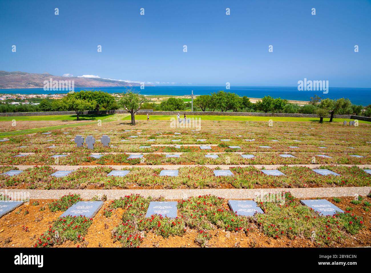 Cemetery of second world war german paratroopers who killed in the battle of Crete, Maleme, Crete, Greece Stock Photo
