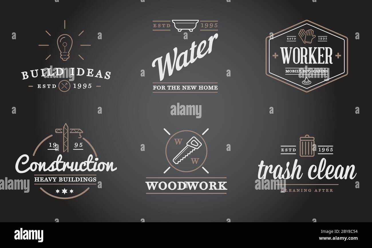 Set of Vector Construction Building Icons Home and Repair can be used ...
