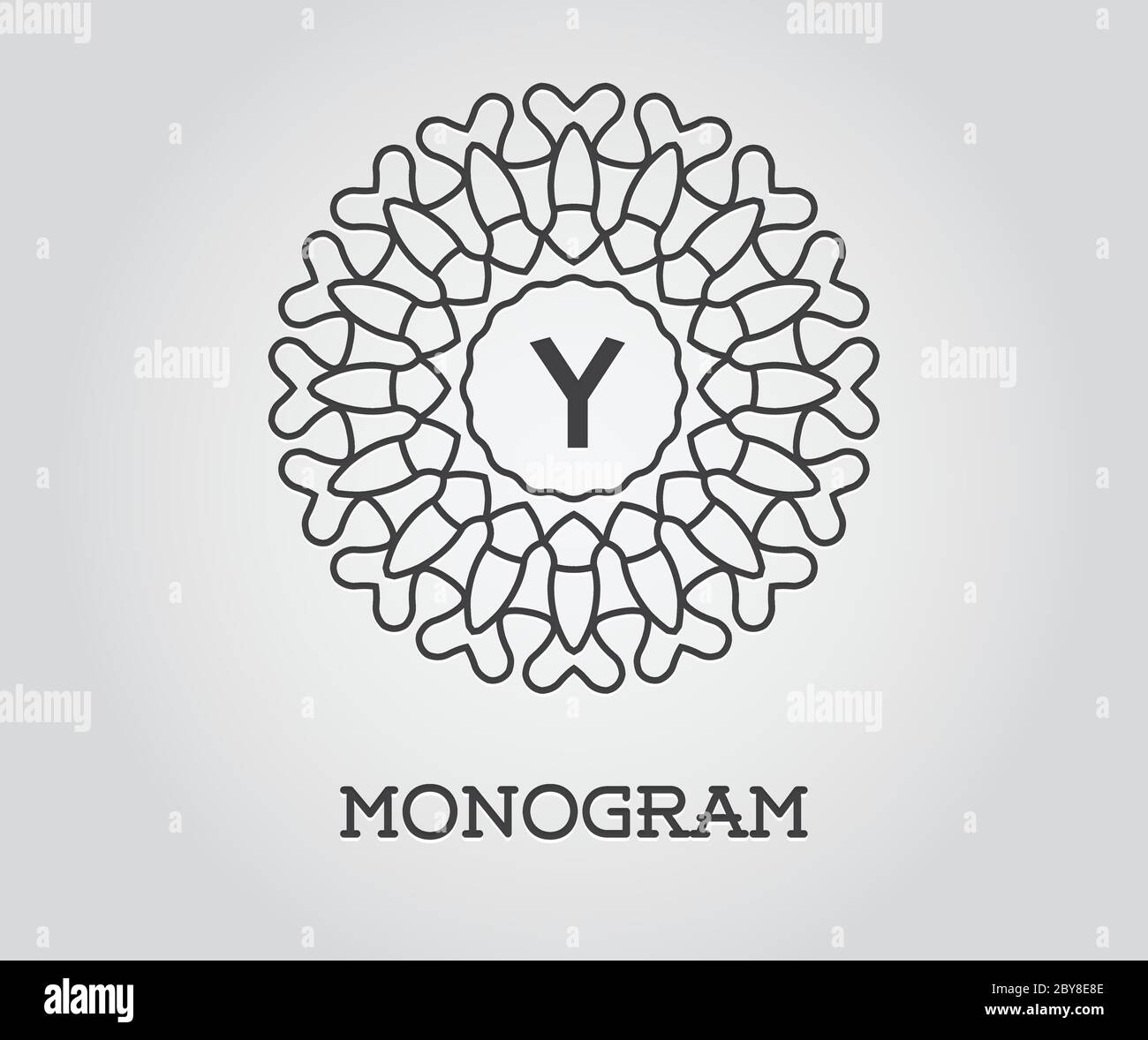 Monogram Design Template with Letter Vector Illustration Premium ...