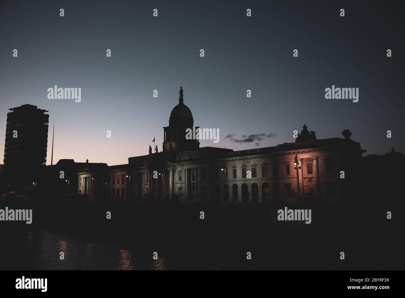 Custom House Quay, Dublin, Ireland Stock Photo