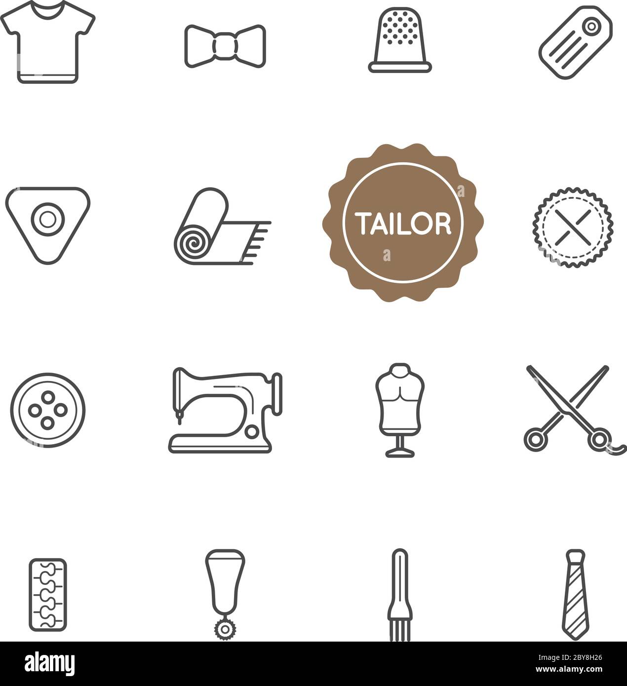 Set of Tailor Vector Illustration Elements can be used as Logo or Icon in premium quality Stock Vector