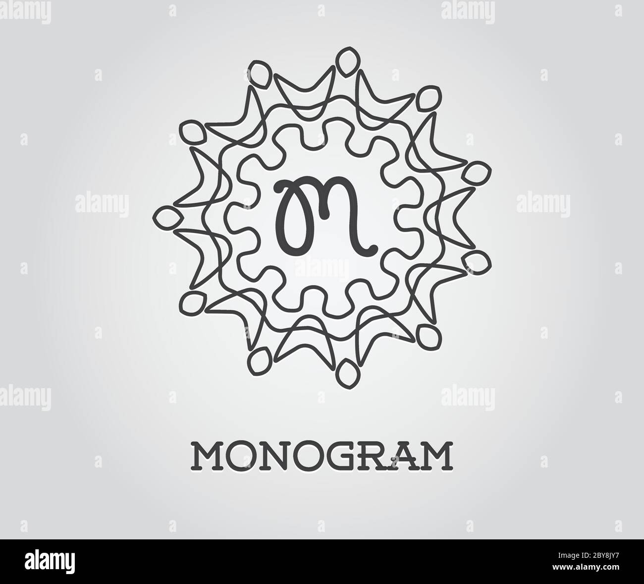 Monogram Design Template with Letter Vector Illustration Premium ...