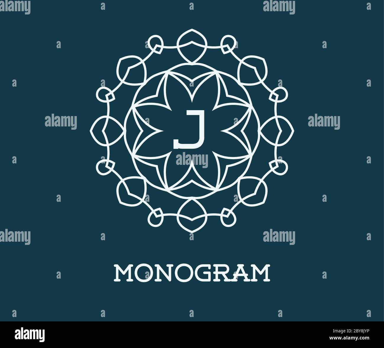 Monogram Design Template with Letter Vector Illustration Premium ...