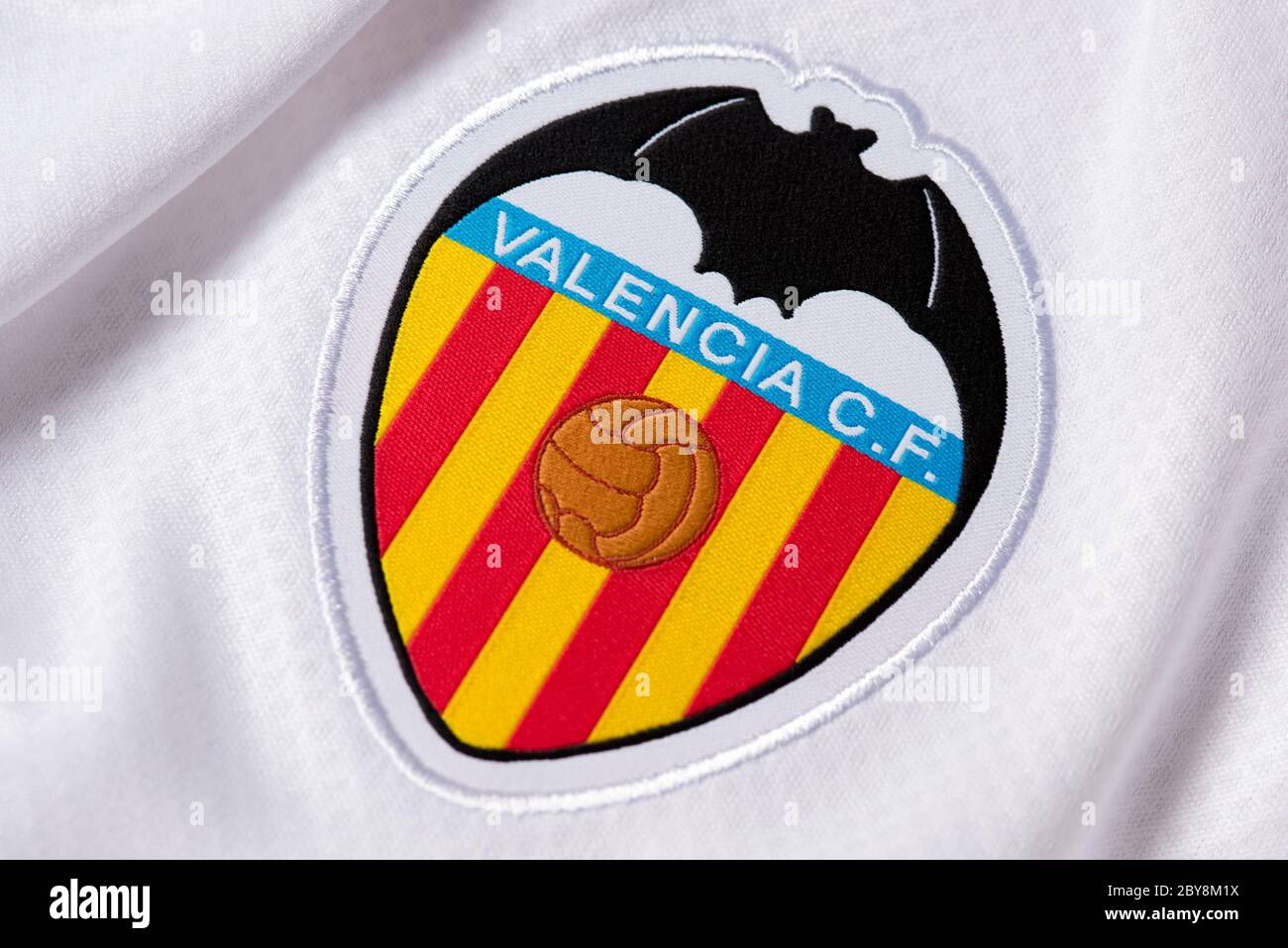 Close up of Valencia CF jersey 2019/20 Stock Photo