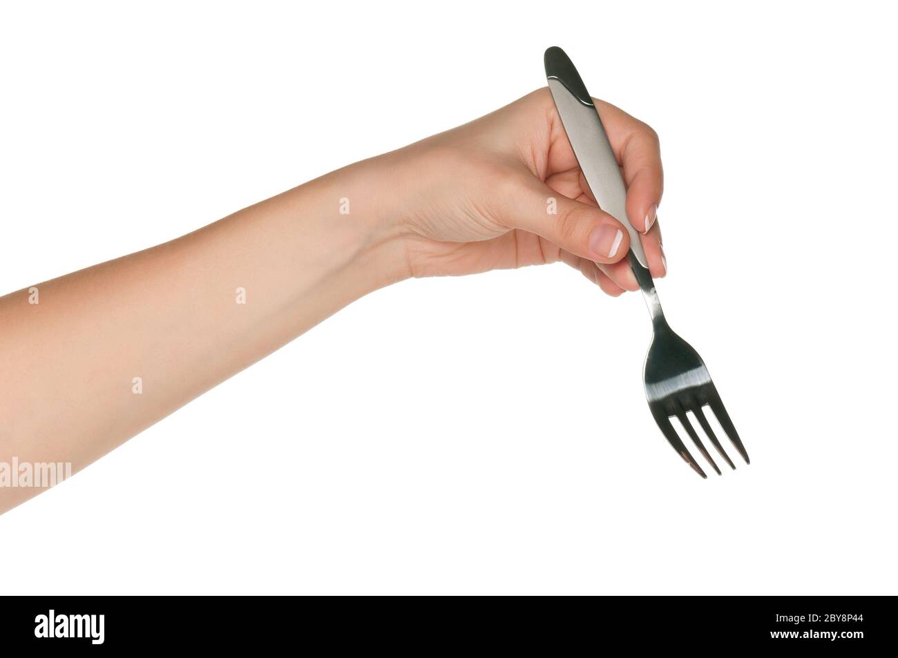 Hand with fork Stock Photo Alamy