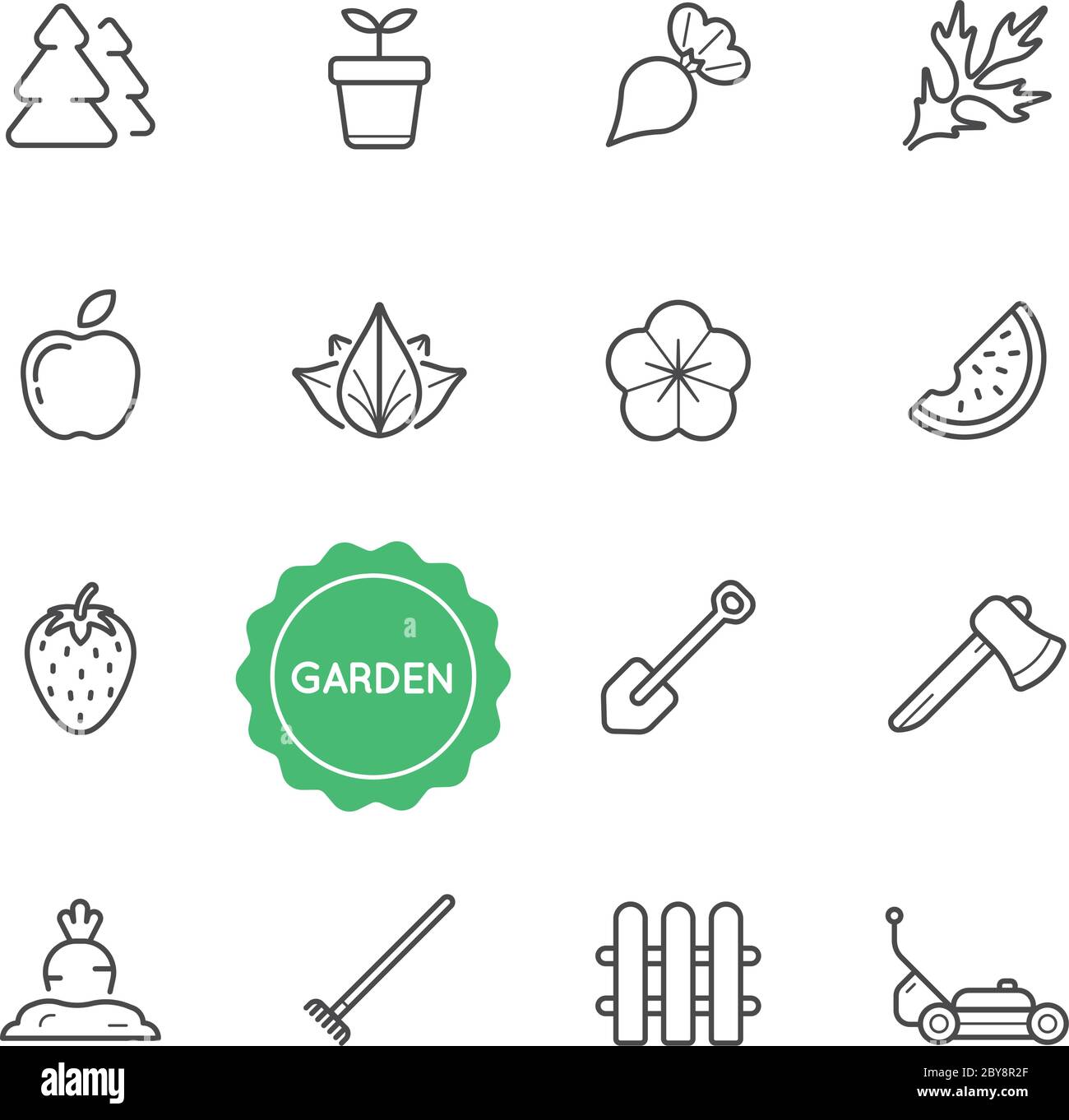 Set of Garden Vector Illustration Elements can be used as Logo or Icon ...