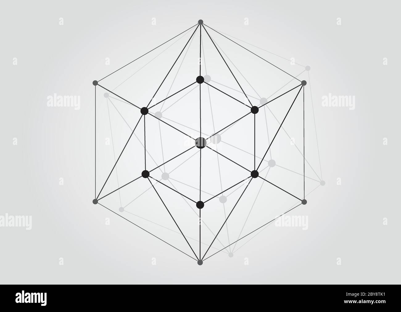 Objects With Dots Vector Black and White Lattice Shape Symmetric Lined Object with Dots ...