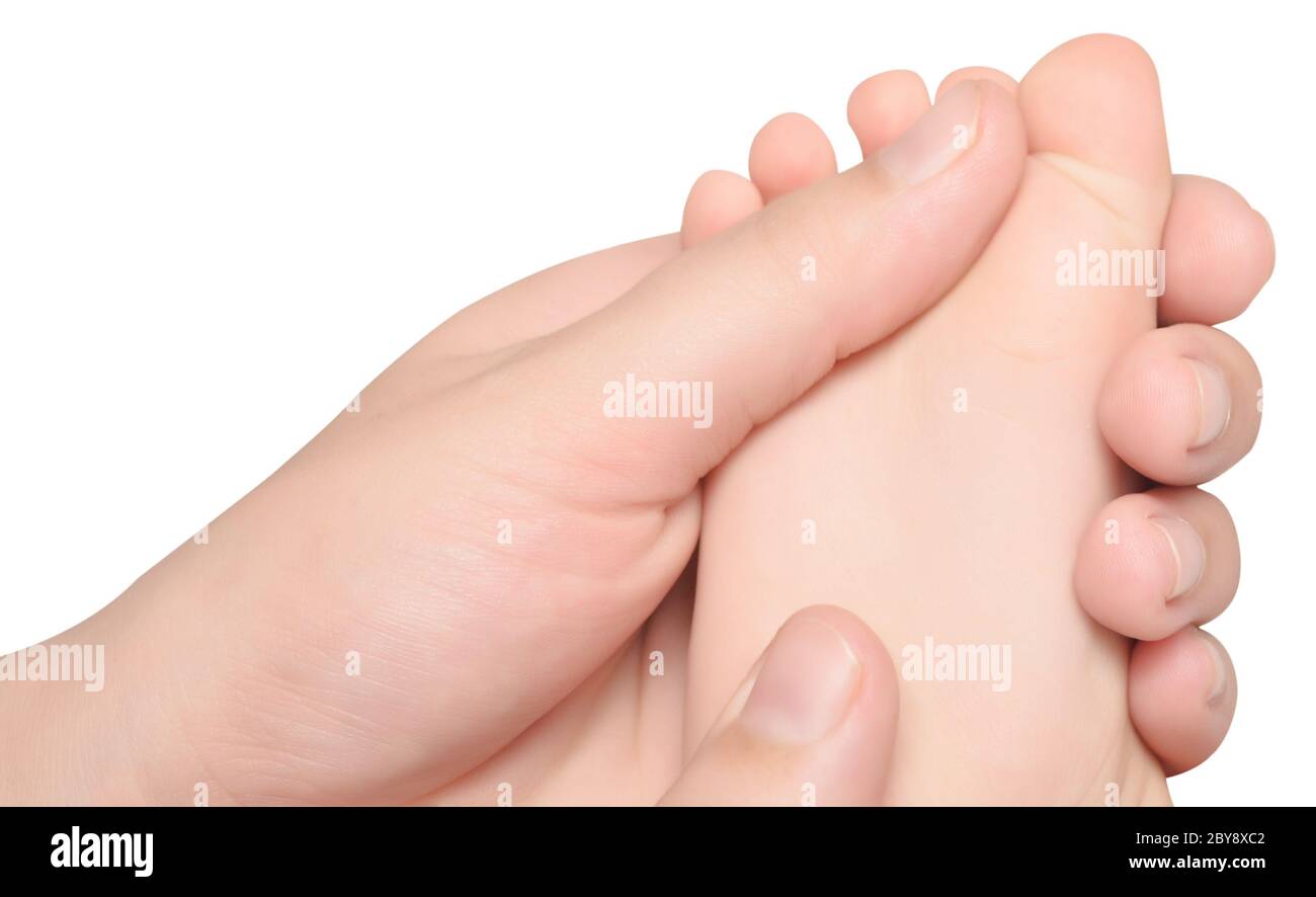 baby foot massage Stock Photo Alamy