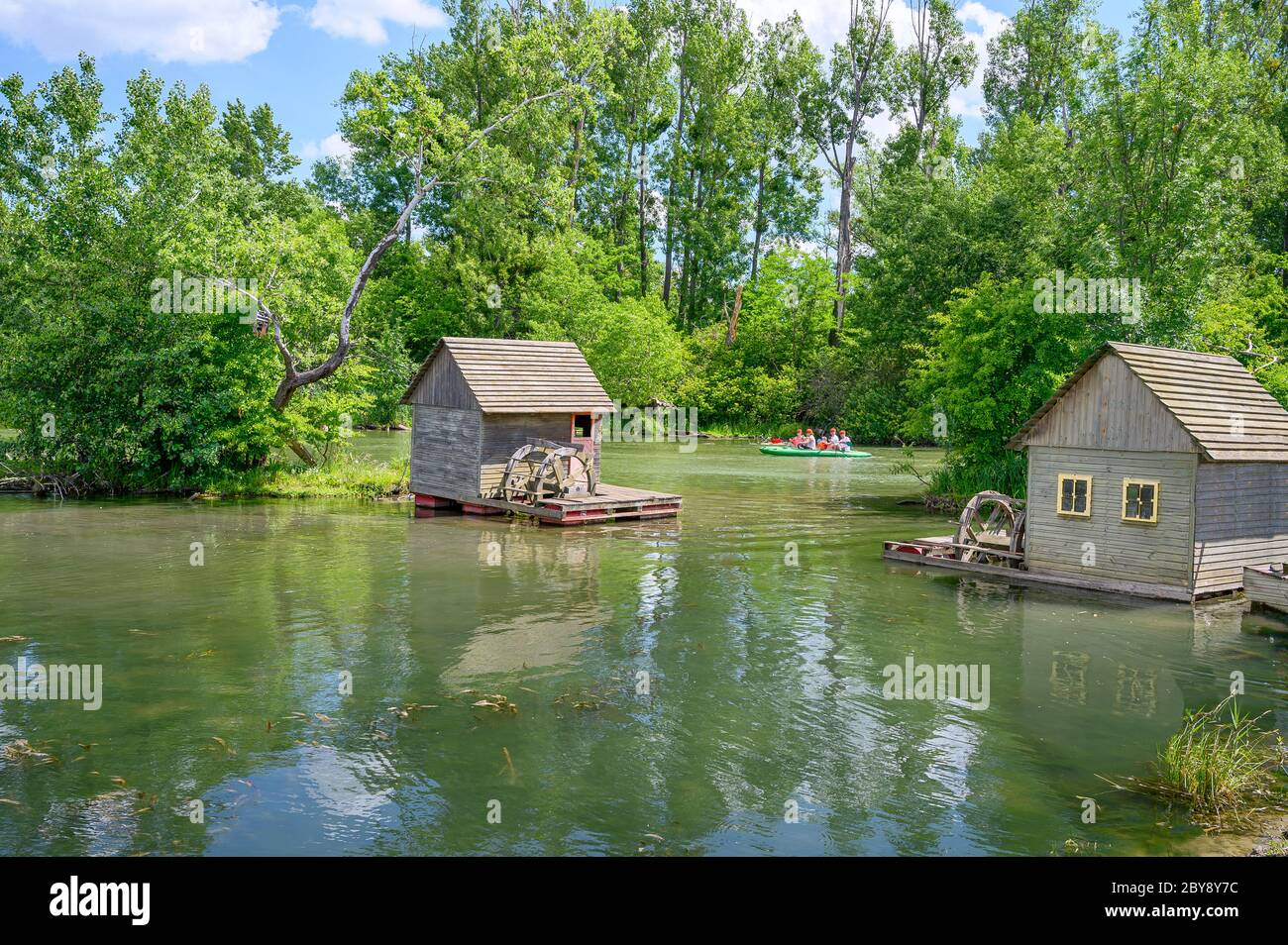 Korzo Zalesie - area for leisure activities by Little Danube river in village of Zalesie (SLOVAKIA) Stock Photo