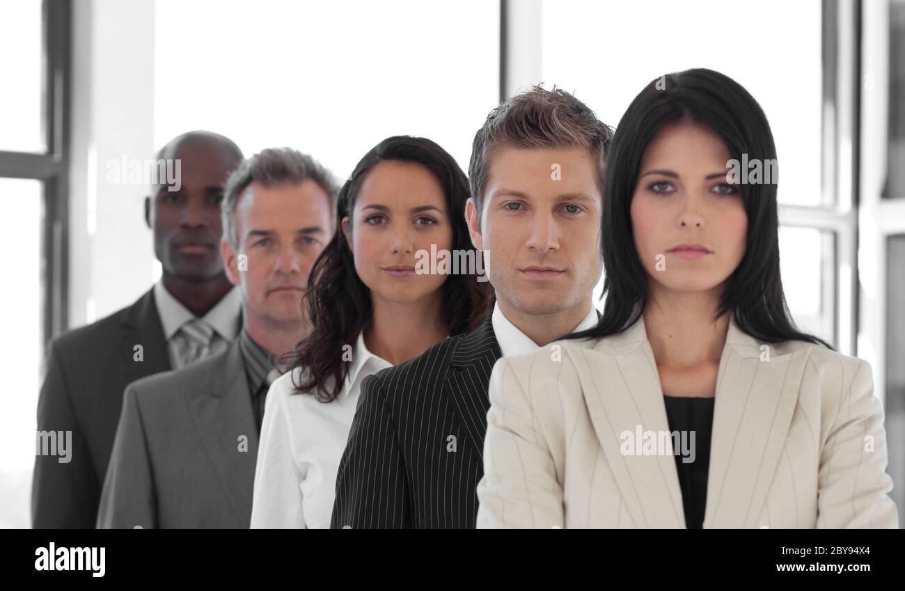 Multi Ethnic Business group looking at Camera Stock Photo - Alamy