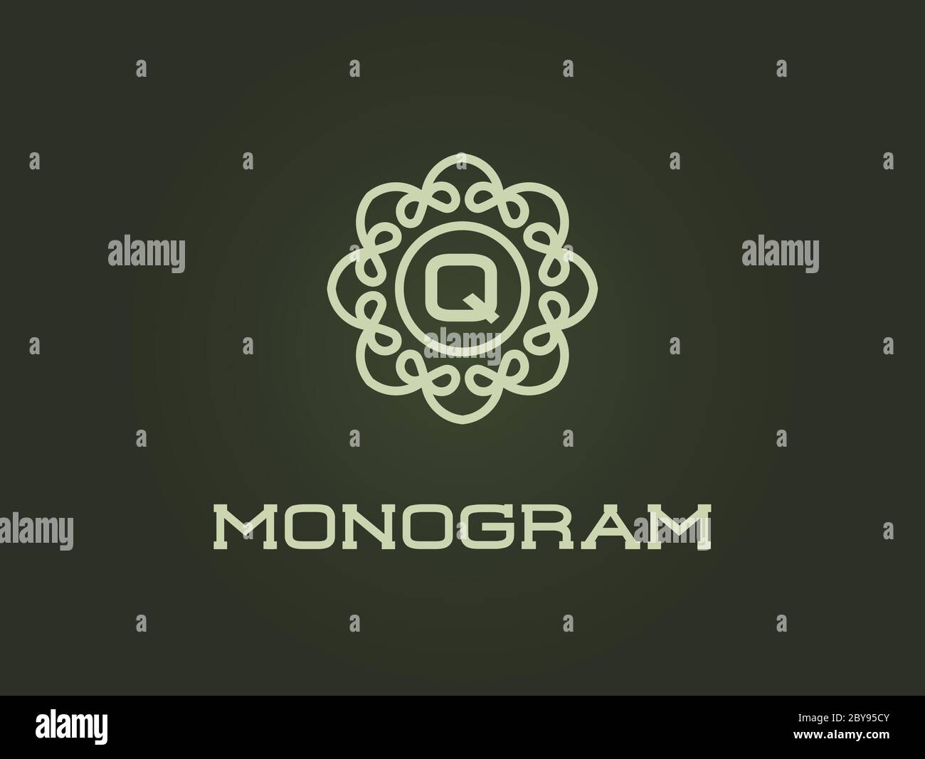 Compact Monogram Design Template with Letter Vector Illustration ...
