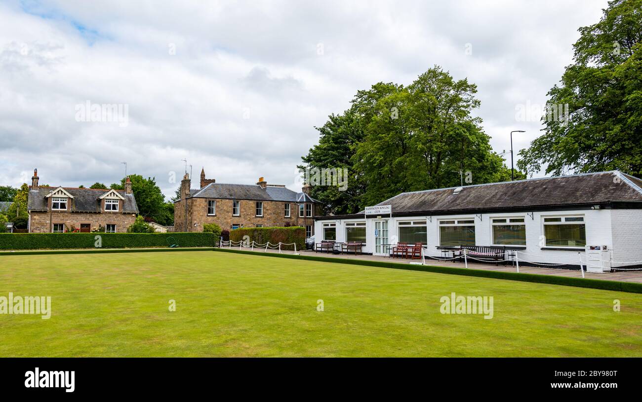 Haddington Bowling Club clubhouse and bowling green, East Lothian, Scotland, UK Stock Photo