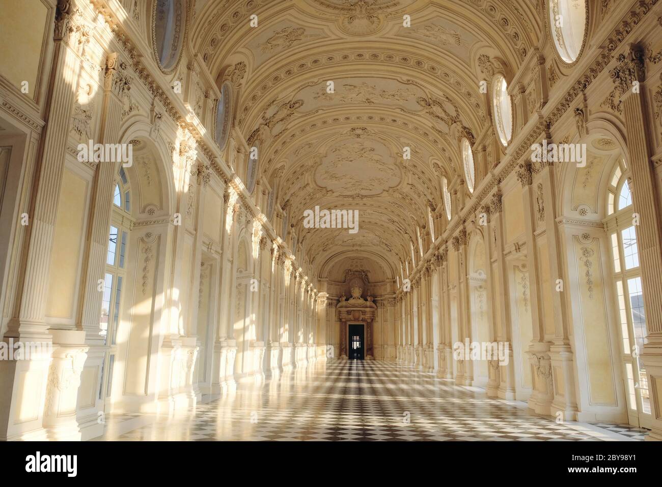 Reggia di Venaria Reale Italy - corridor perspective luxury ma