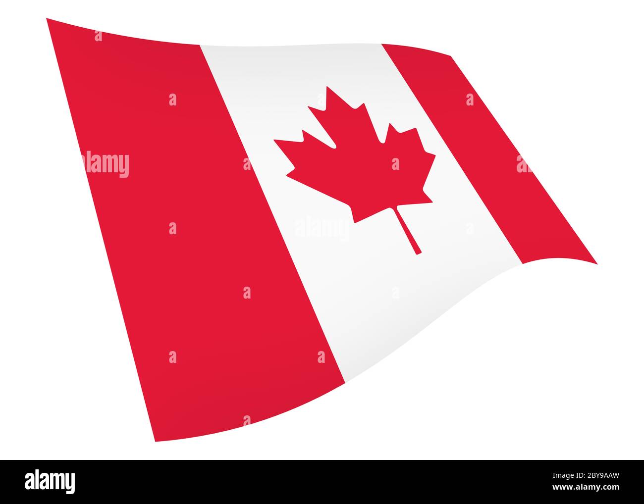 Canada waving flag graphic isolated on white with clipping path Stock Photo