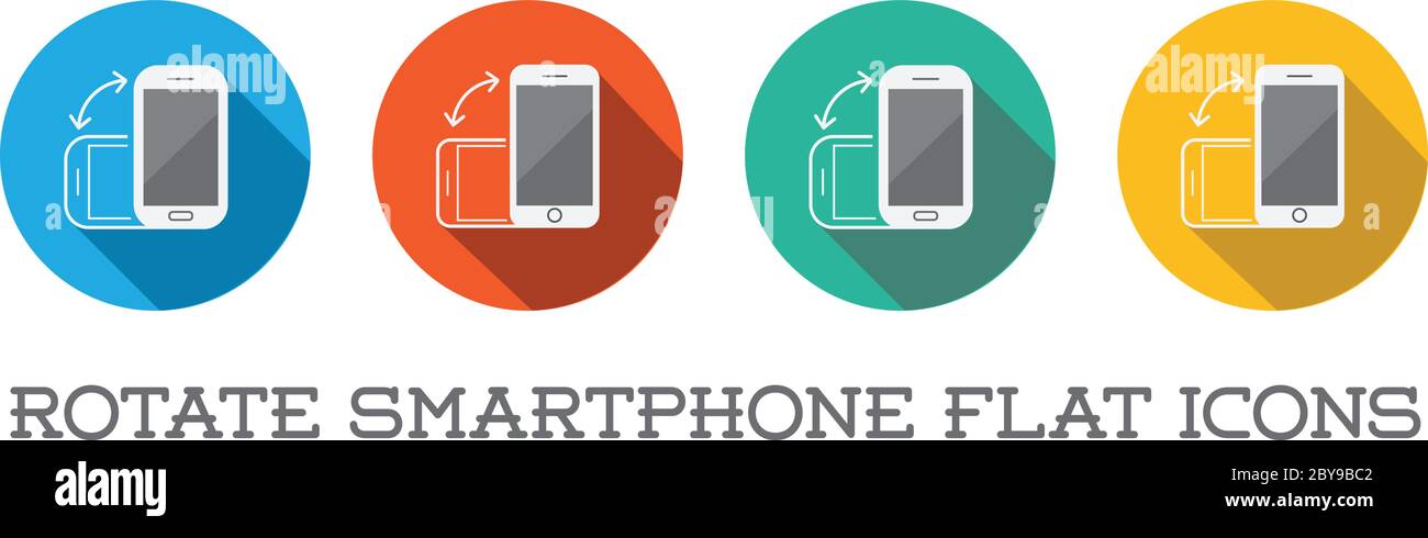 Colorful Rotate Round Flat Smartphone or Cellular Phone or Tablet Icons ...