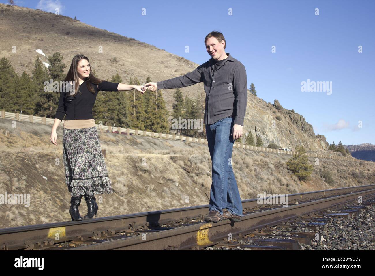 People walking on train tracks hi-res stock photography and images - Alamy