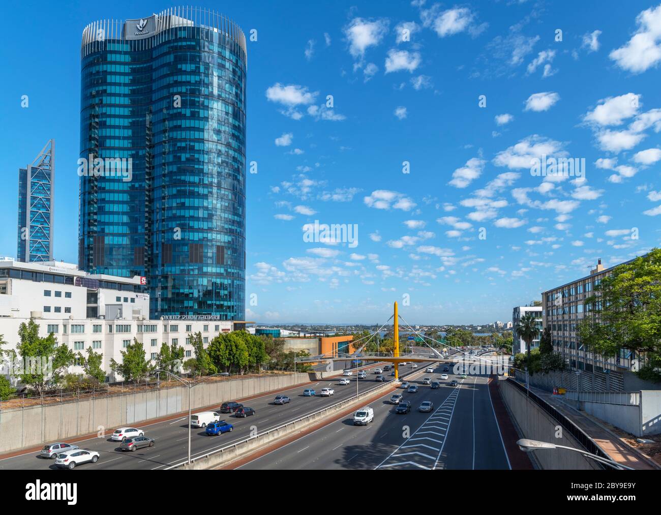 The Mitchell Freeway in downtown Perth, Western Australia, Australia Stock Photo