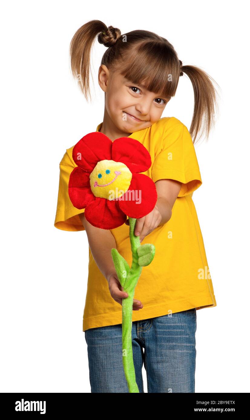 Girl with flower Stock Photo Alamy