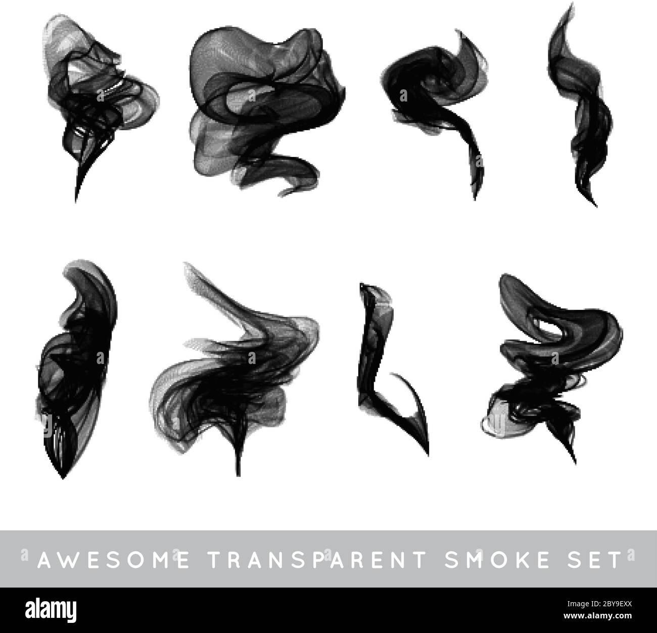 Premium Vector  Set of several realistic transparent smoke or