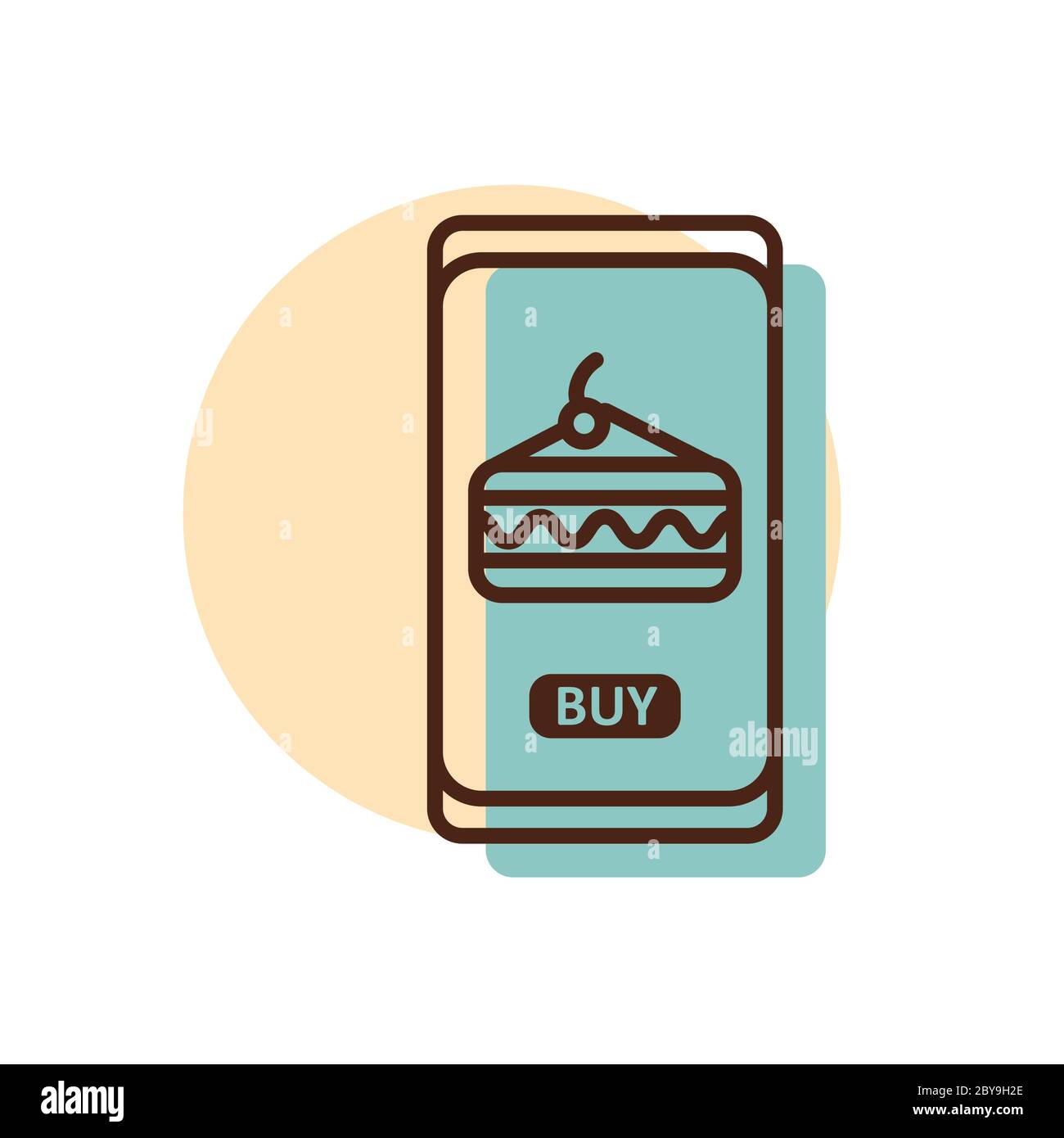 Cake online ordering application with menu poster Vector Image