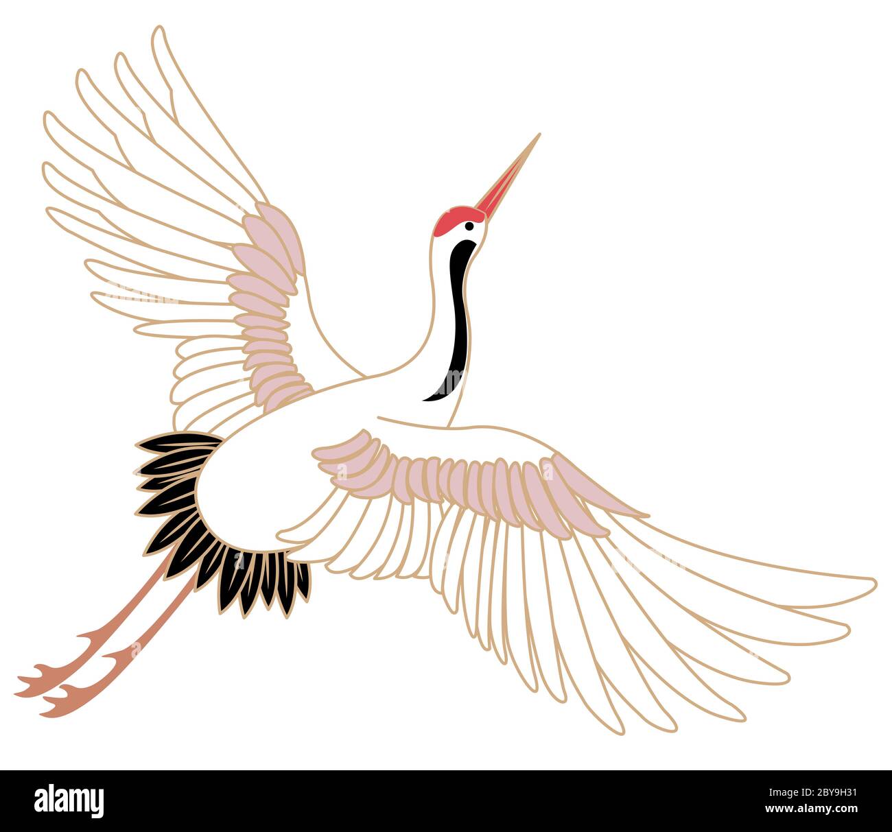 Japanese style vector wild animal Chinese crane bird Stock Vector Image &  Art - Alamy