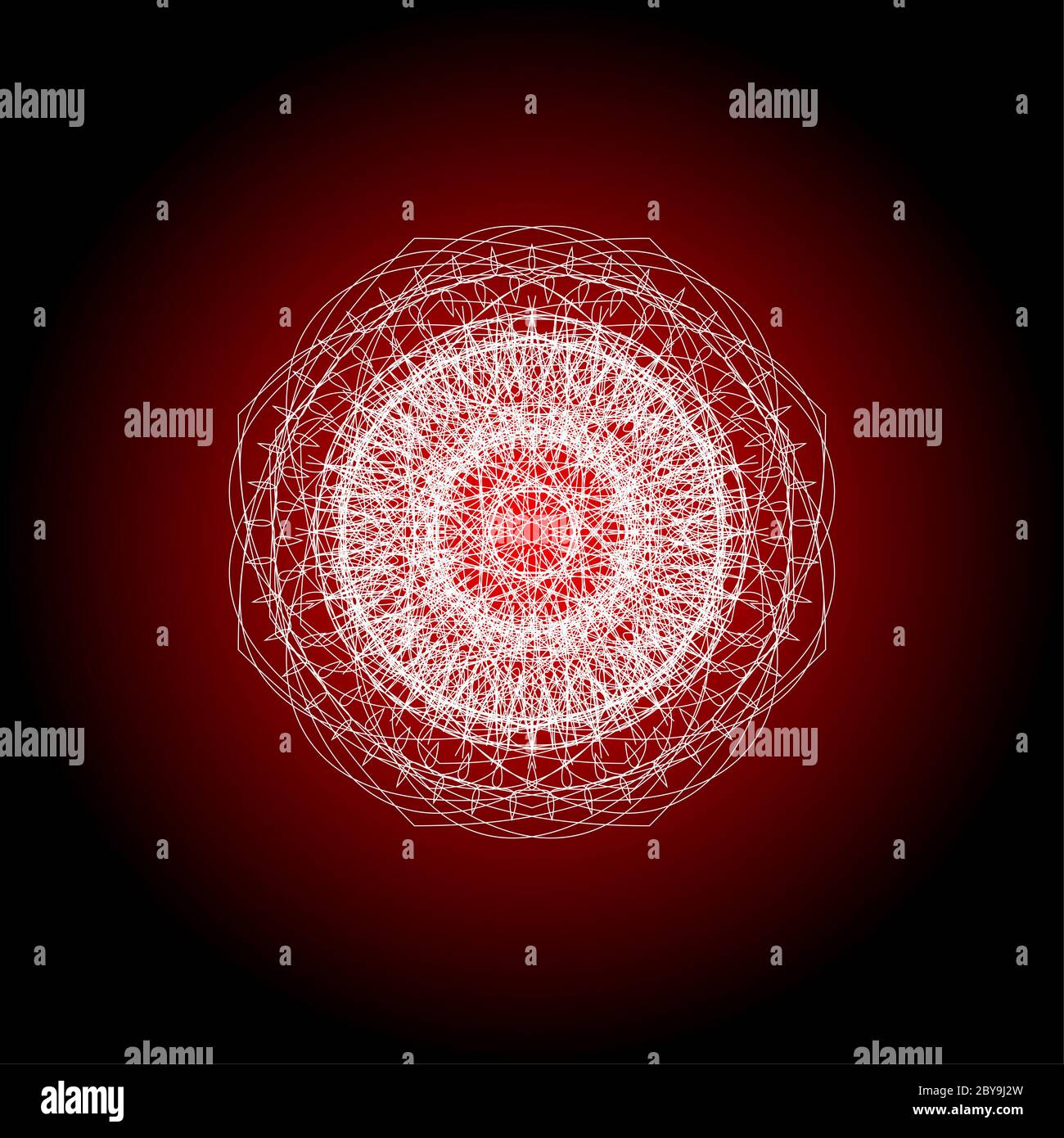 Red abstract line pattern background . Mandala guiiloche spirographic elements for design. Stock Photo