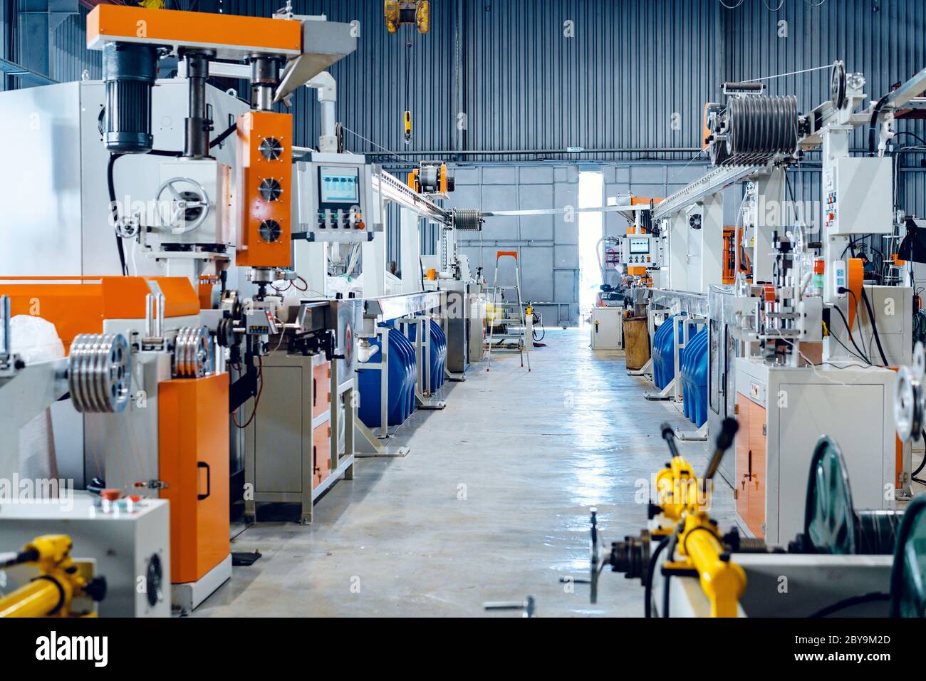 Inside the new factory manufacturing electrical cable. Cable production