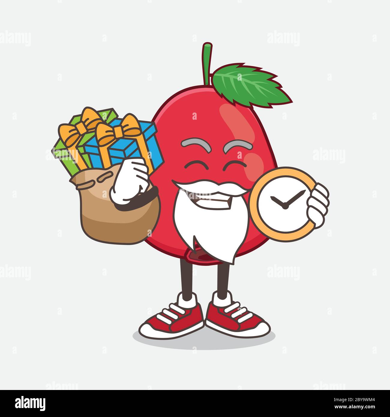 An illustration of Rose Hip Fruit cartoon mascot character having a ...