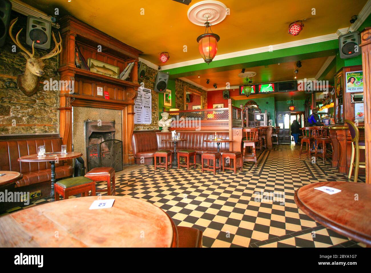 Irish pub interior. Stock Photo