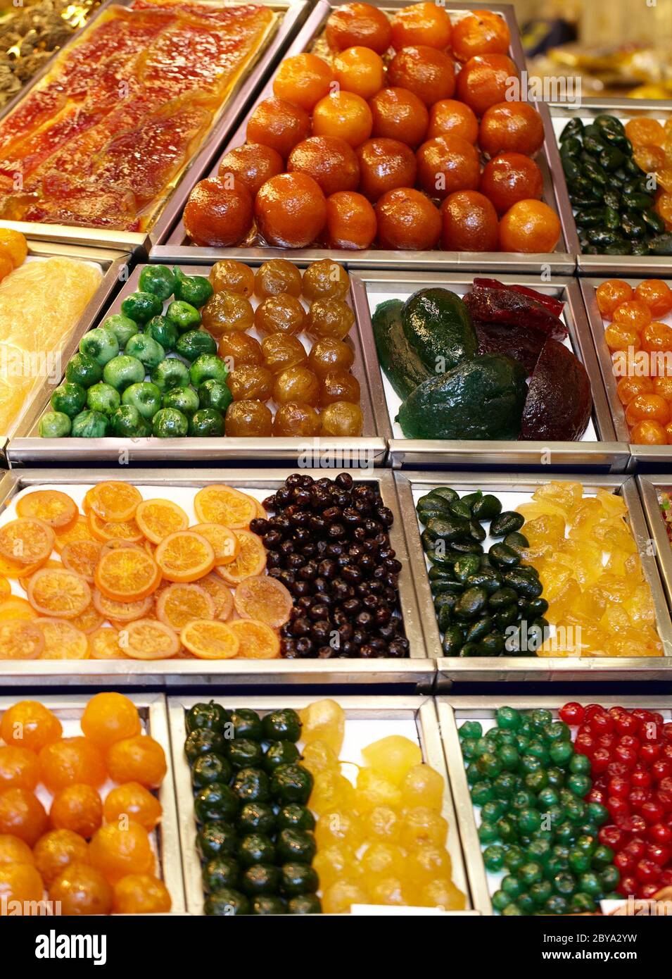 Assorted candy in a market. Stock Photo