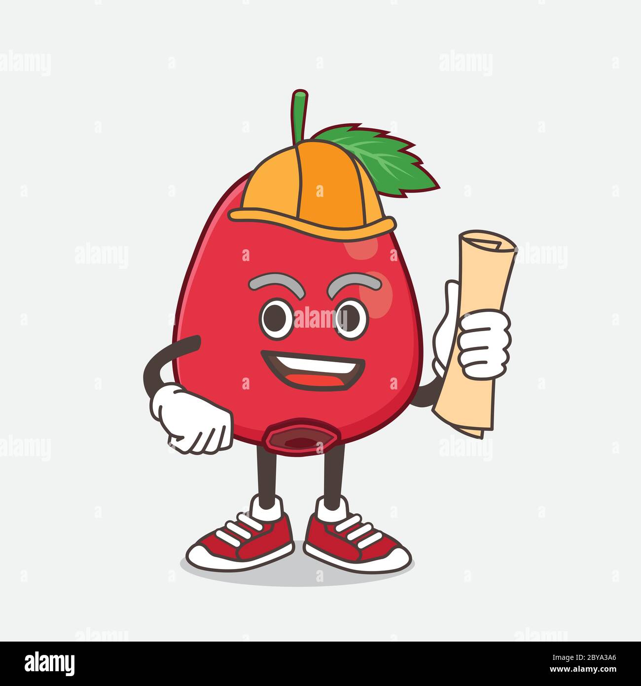 An illustration of Rose Hip Fruit architect cartoon mascot character ...