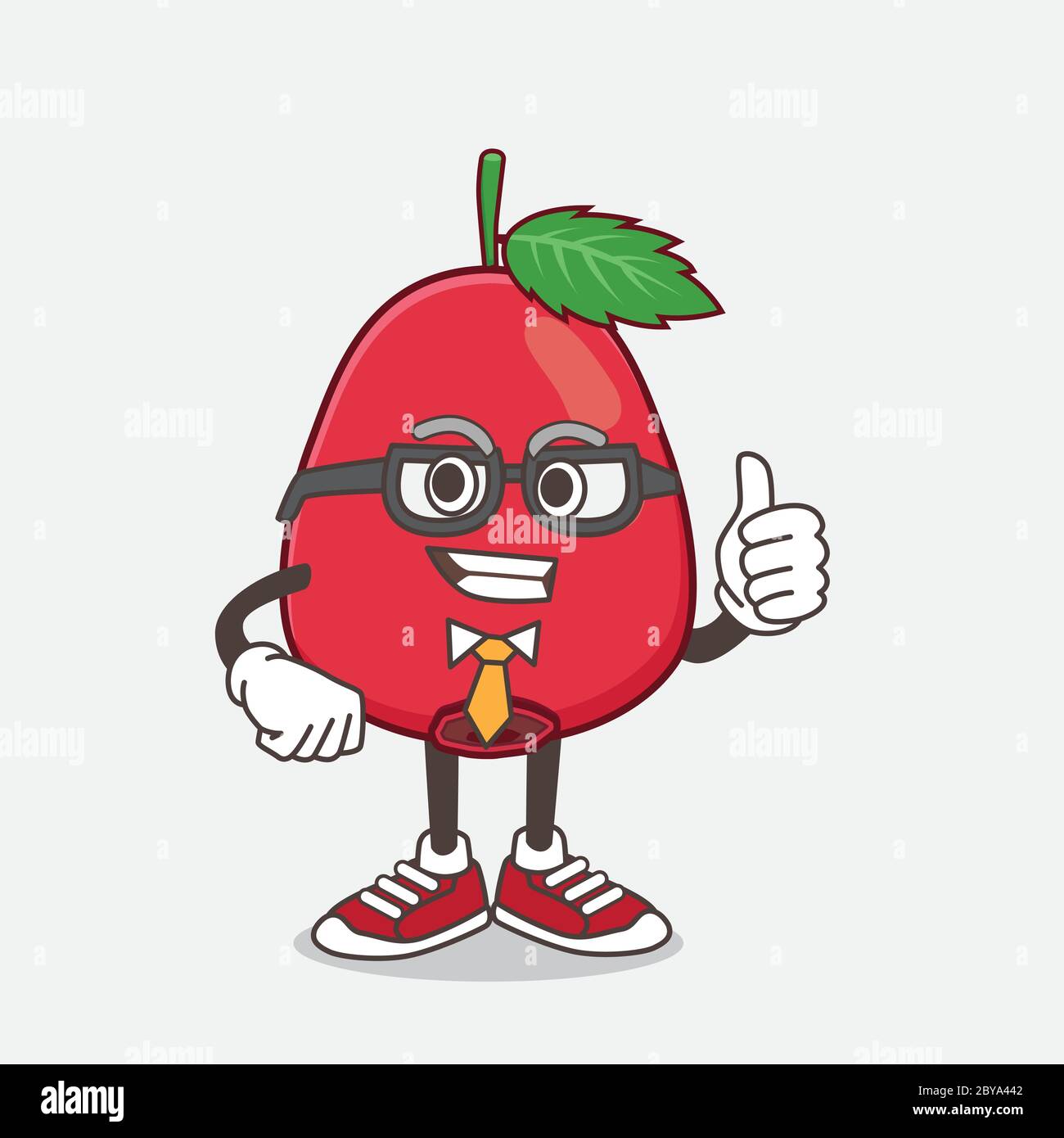 An illustration of Rose Hip Fruit cartoon mascot character wearing ...