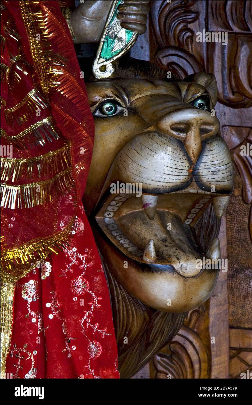Hinduism head of lion Stock Photo Alamy