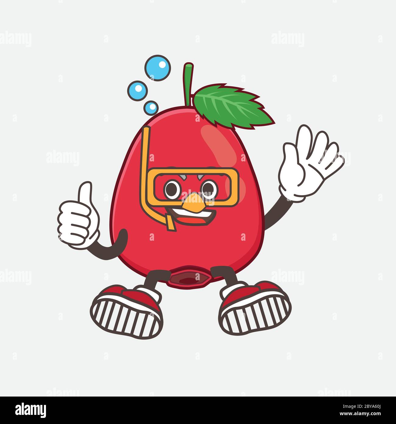 An illustration of Rose Hip Fruit cartoon mascot character wearing ...