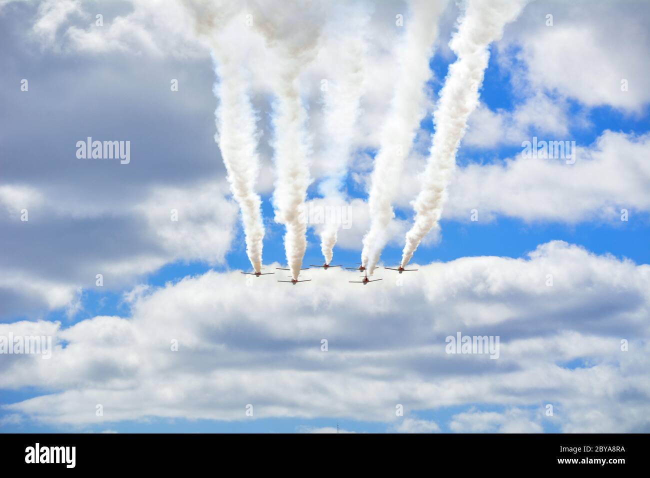 Aerobatic demonstration team of the Spanish Air Force Stock Photo