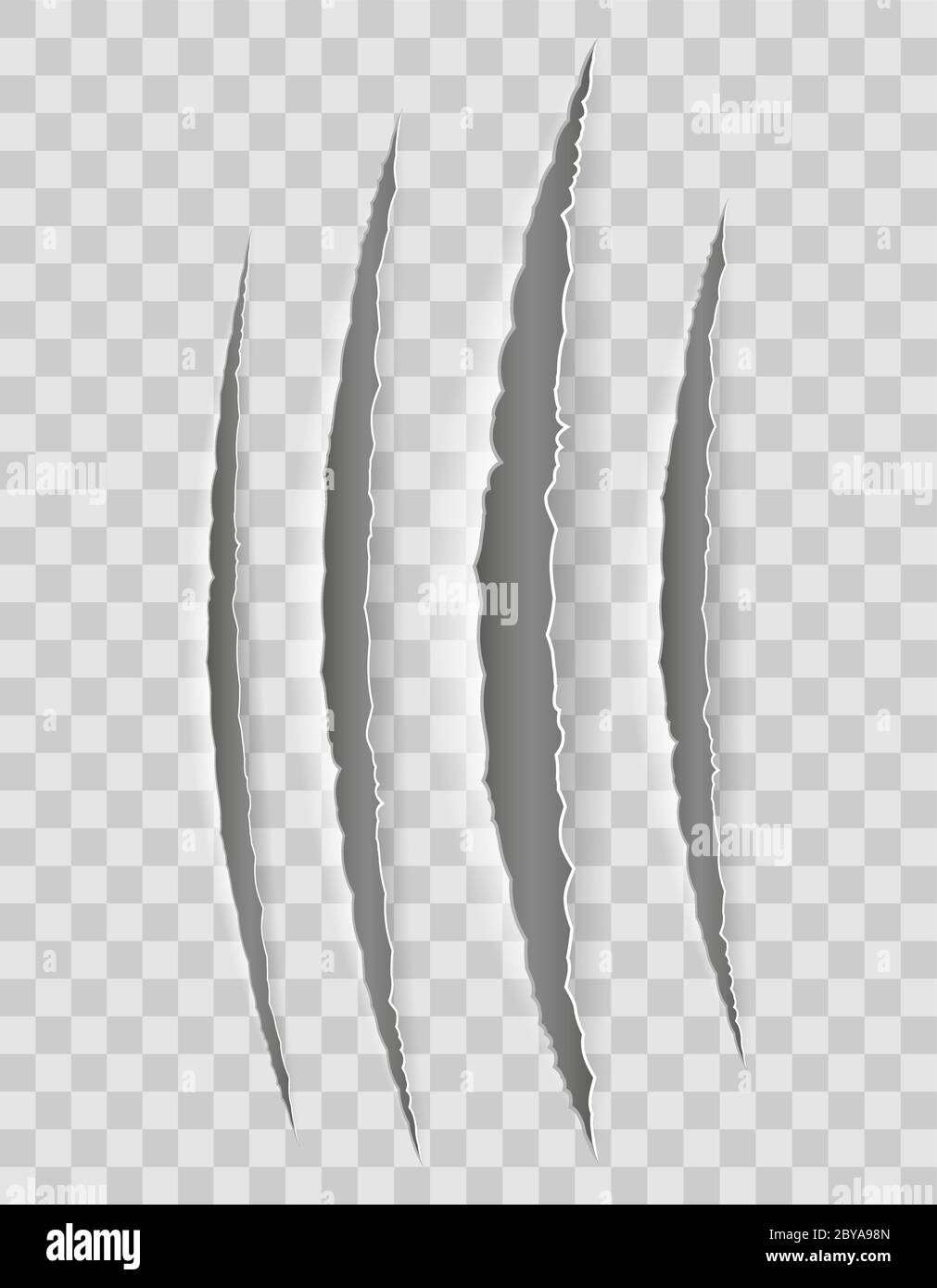 scratch claw cuts paper with transparent shadows for design vector ...