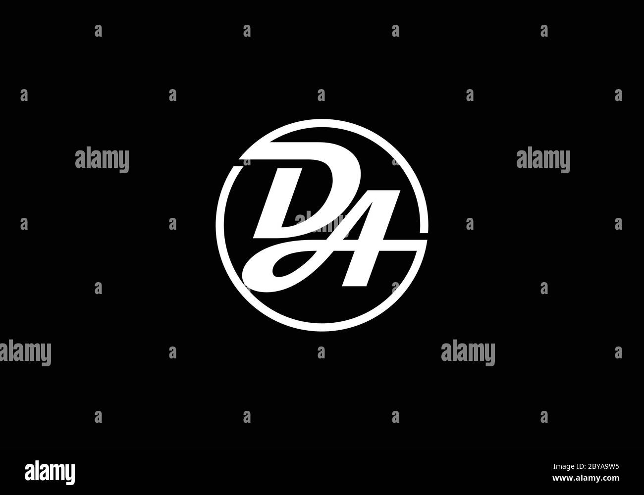 Initial Monogram Letter DA Logo Design Vector Template. DA Letter Logo Design Stock Vector