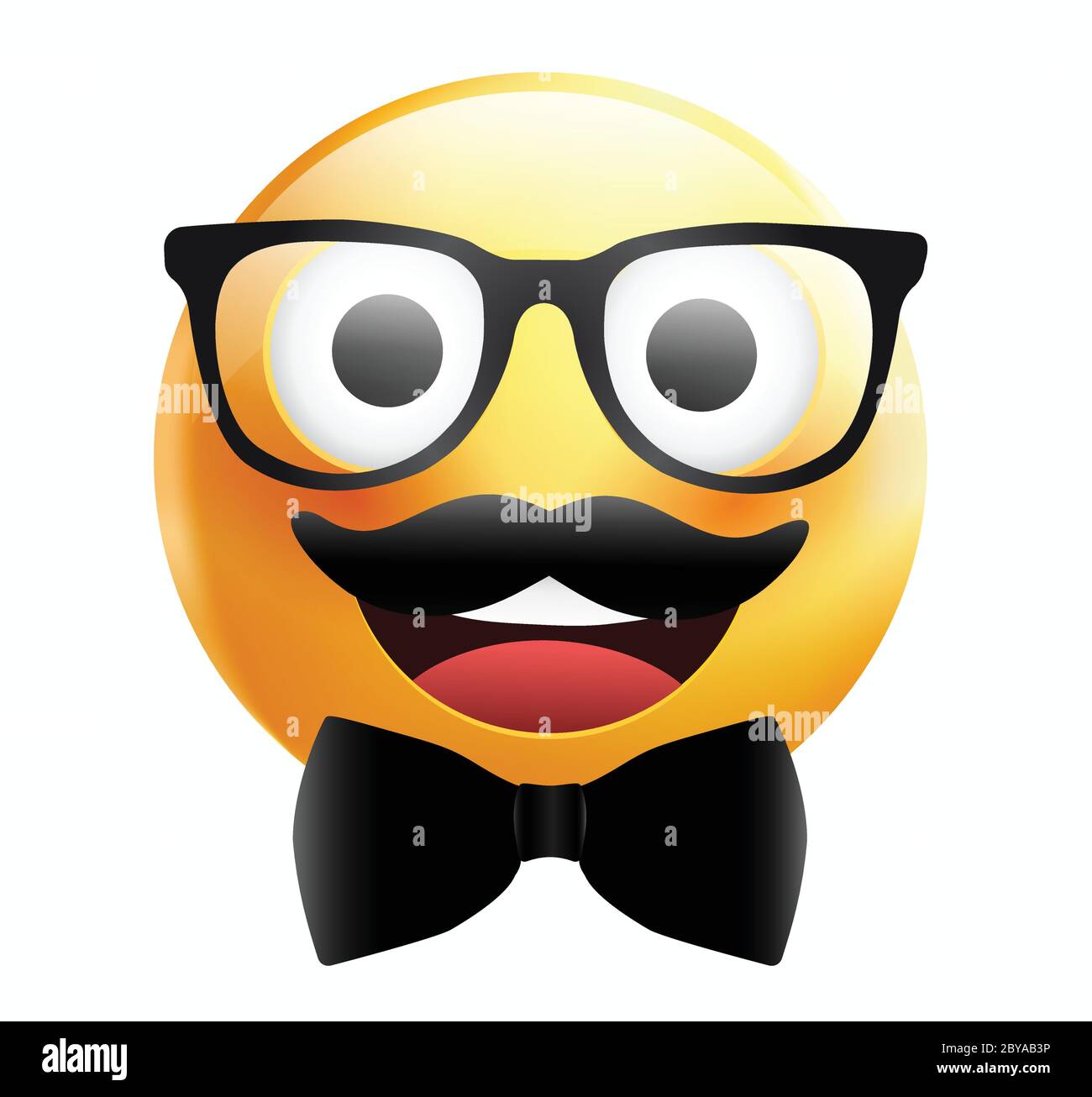 High Quality Emoticon On White Background Yellow Face With Mustaches And Glasses Father S Day Emoji Mustache Emoji Mustache Smiley Stock Vector Image Art Alamy