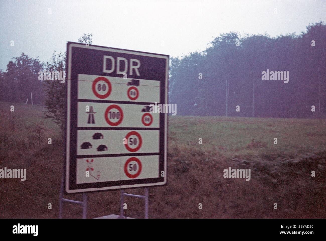 road sign on the motorway showing the speed permitted in the