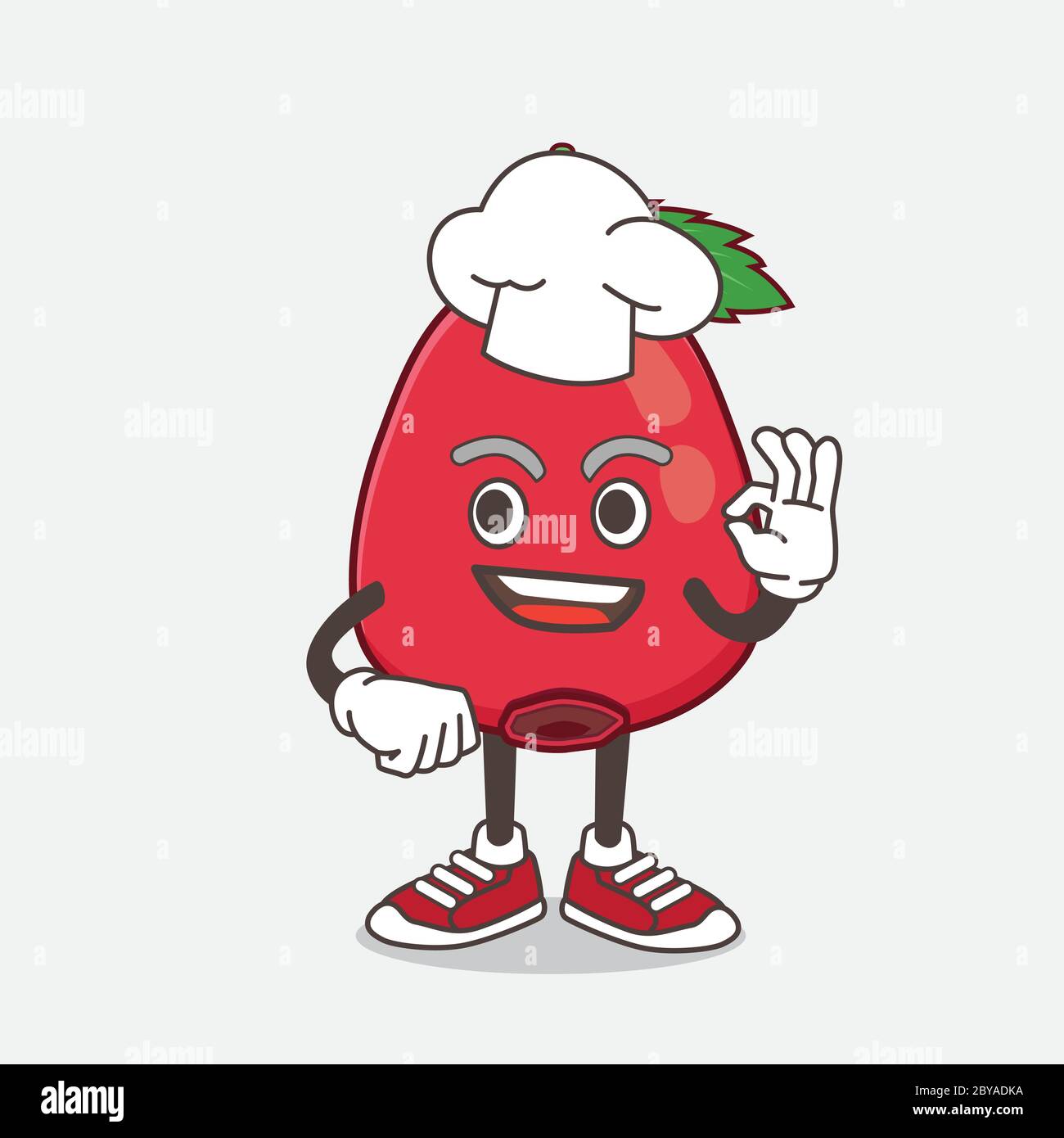 An illustration of Rose Hip Fruit cartoon mascot character in a chef ...