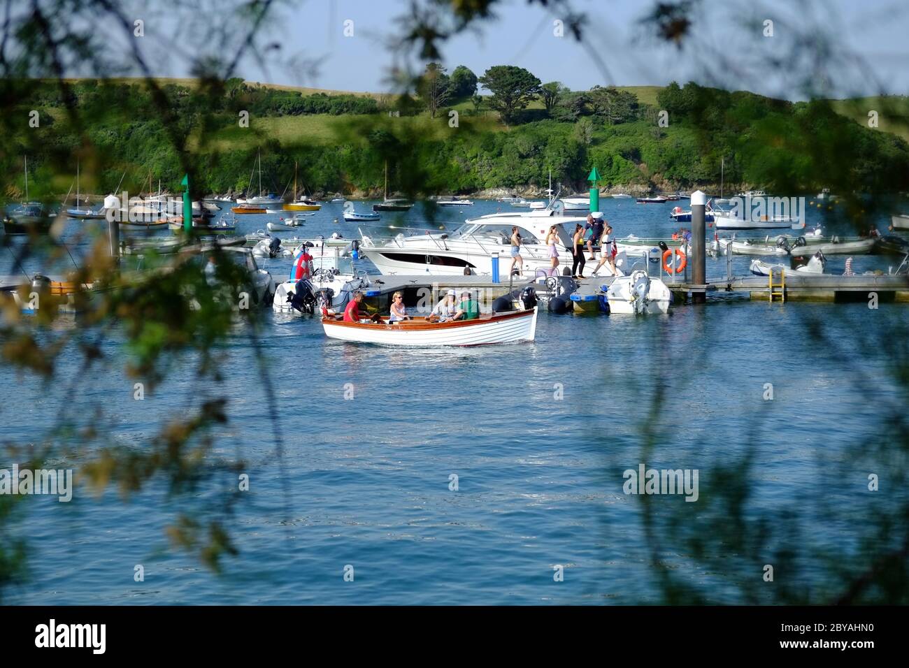 The Normandy Pontoon in Salcombe Harbour, Devon, England, United Kingdom, on a summer's day. Stock Photo