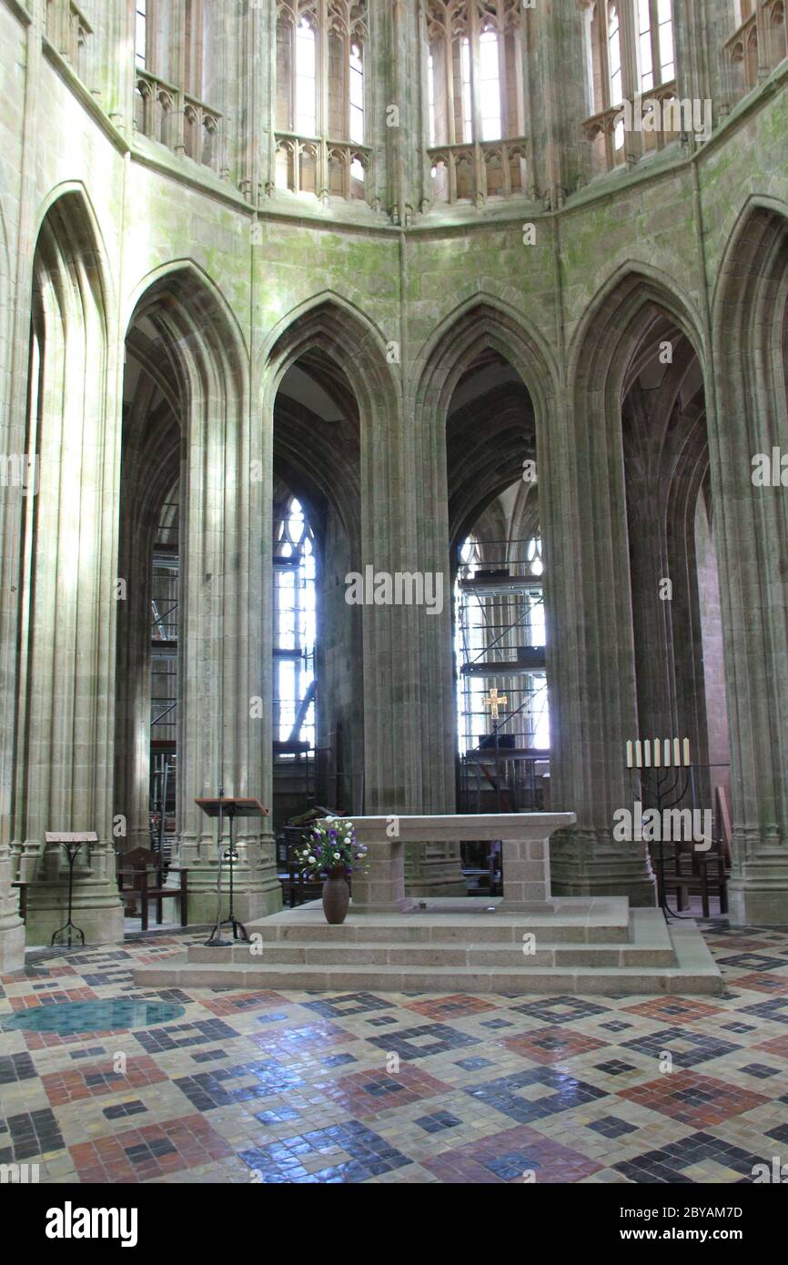 Mont Saint Michel Abbey in Normandy, France Stock Photo